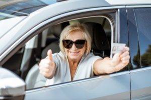 woman with license back on the road